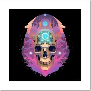 Halloween Day of the Dead Pink Sugar Skull Posters and Art